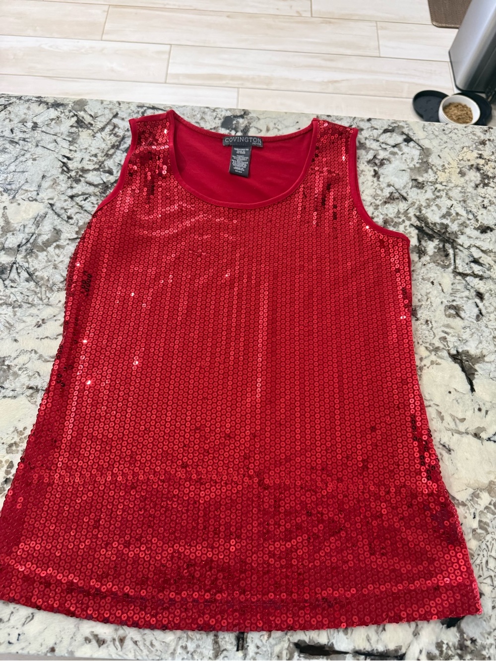 Covington Red Sequin Camisole Tank